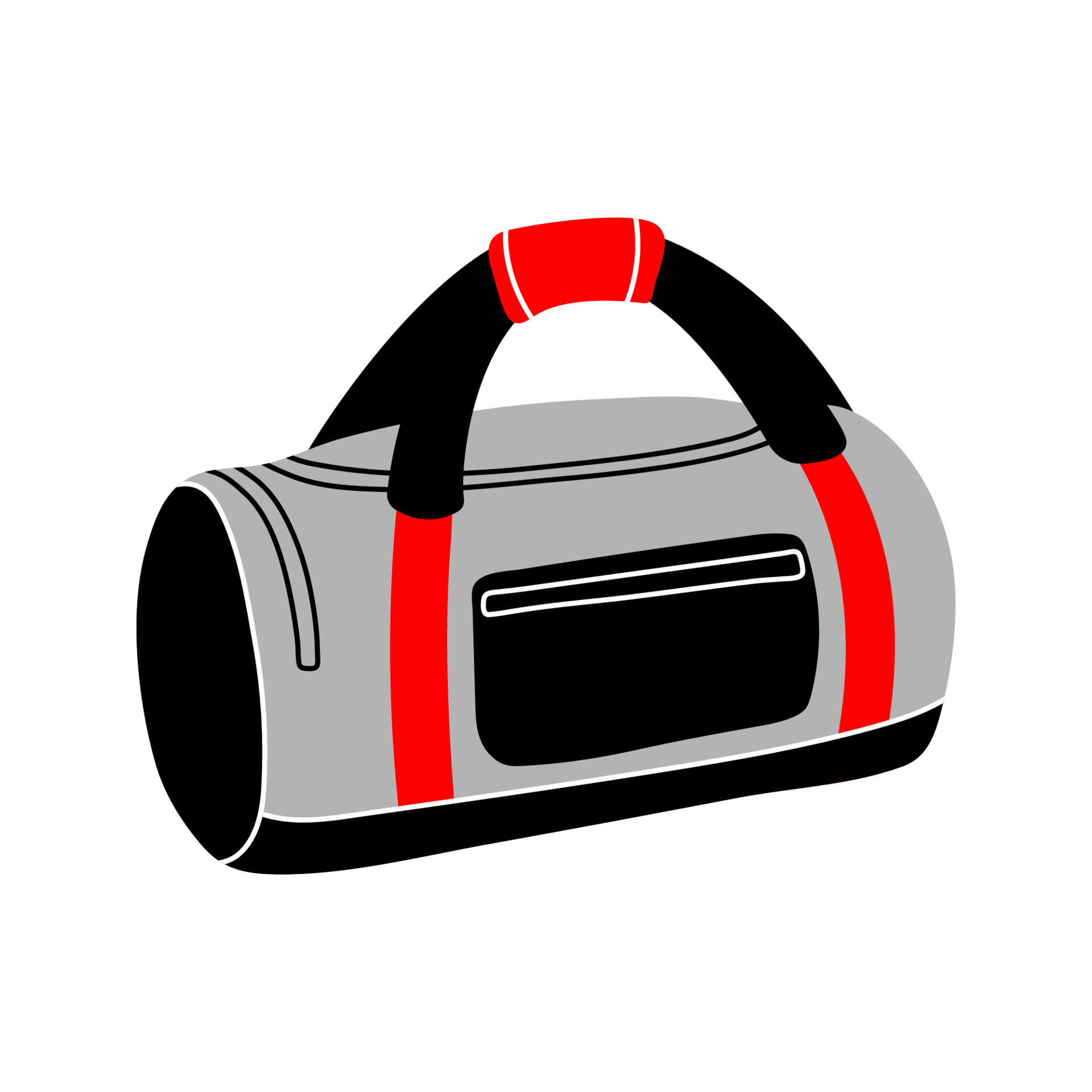 Hand drawn modern flat style vector illustration of gym or fitness bag Hand drawn modern flat style vector illustration of gym or fitness bag