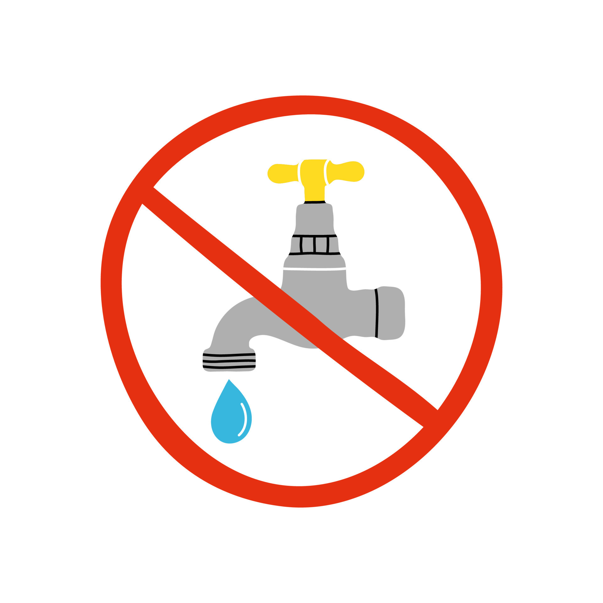 Water element clipart in flat line style. Hand drawn vector