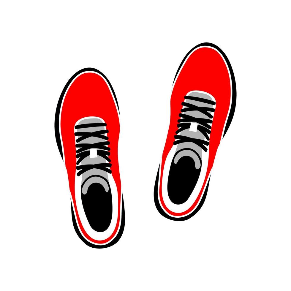 Ilustración de vector de estilo plano moderno dibujado a mano de zapatillas aisladas sobre fondo blanco. deporte de diseño, gimnasio, fitness, estilo de vida saludable para logotipo, emblema, cartel, afiche.