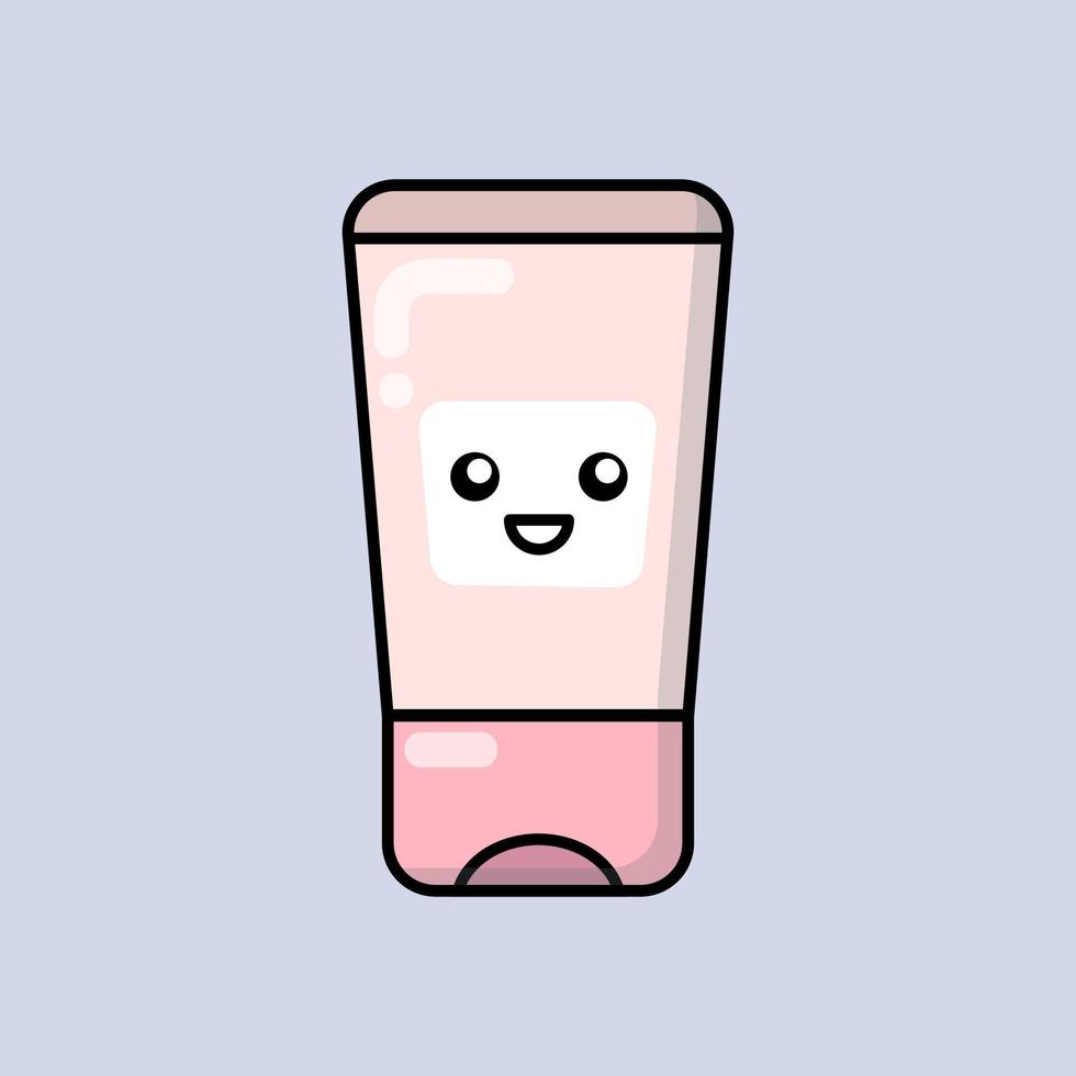 moda, belleza, maquillaje, cosméticos, parche de moda, insignia, pegatina. Lindo icono de crema corporal o facial de dibujos animados en estilo kawaii. vector asiático japonés ilustración aislada