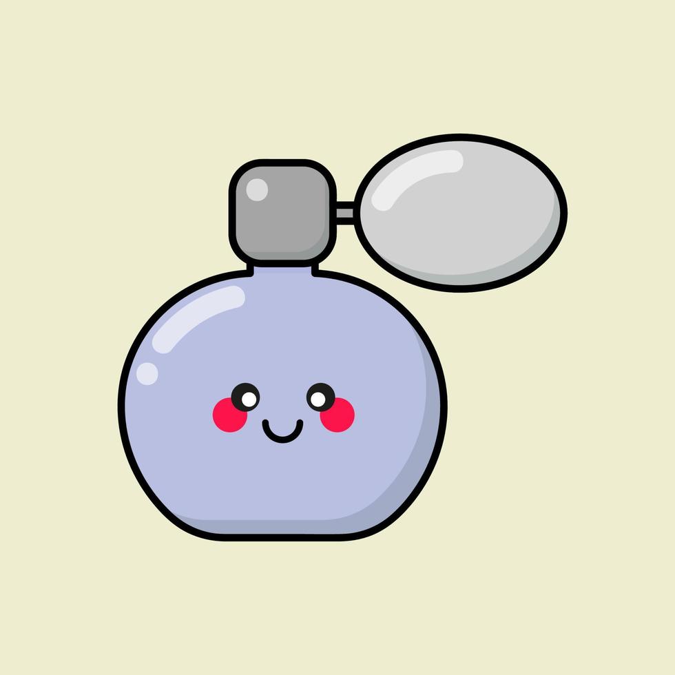 moda, belleza, maquillaje, cosméticos, parche de moda, insignia, pegatina. lindo icono de perfume de dibujos animados en estilo kawaii. vector asiático japonés ilustración aislada