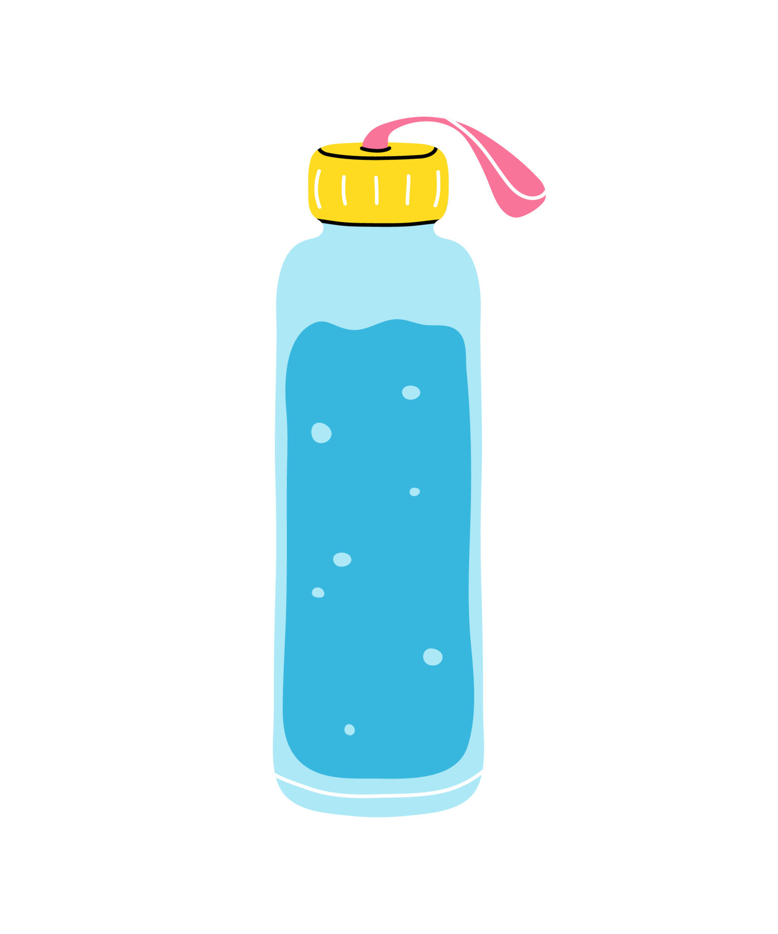Water in plastic or glass sport bicycle bottle, shaker element ...
