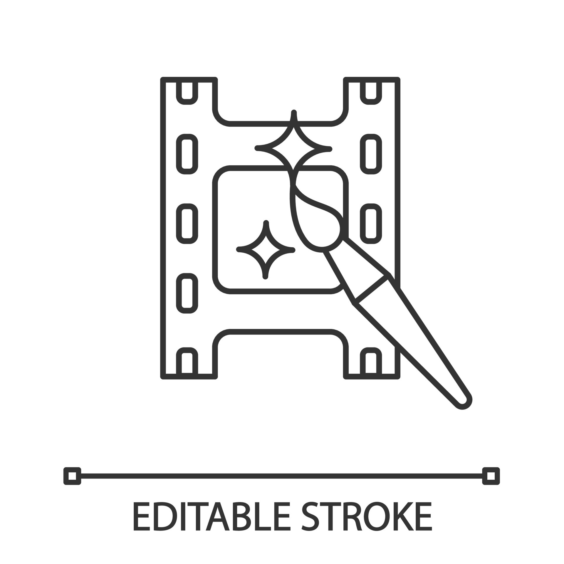 Movie scripts linear icon. Screenplay writing. Thin line illustration.  Scenario. Film making. Contour symbol. Vector isolated outline drawing.  Editable stroke 10432779 Vector Art at Vecteezy