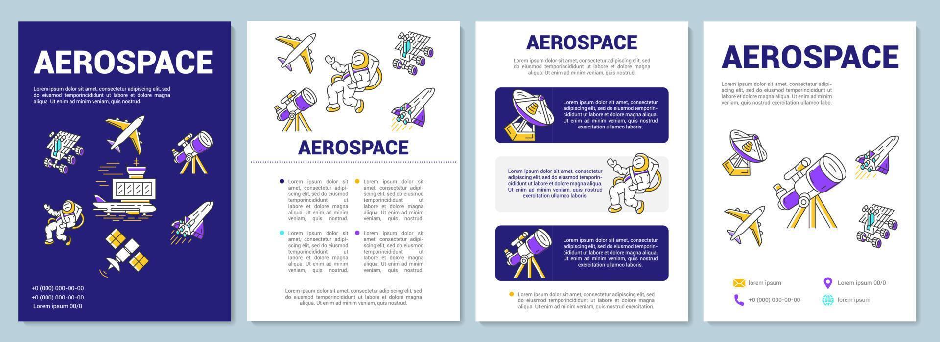 diseño de plantilla de la industria de viajes e investigación arial. folleto, folleto, diseño de impresión de folleto con ilustraciones lineales. diseños de páginas vectoriales para revistas, informes anuales, carteles publicitarios vector