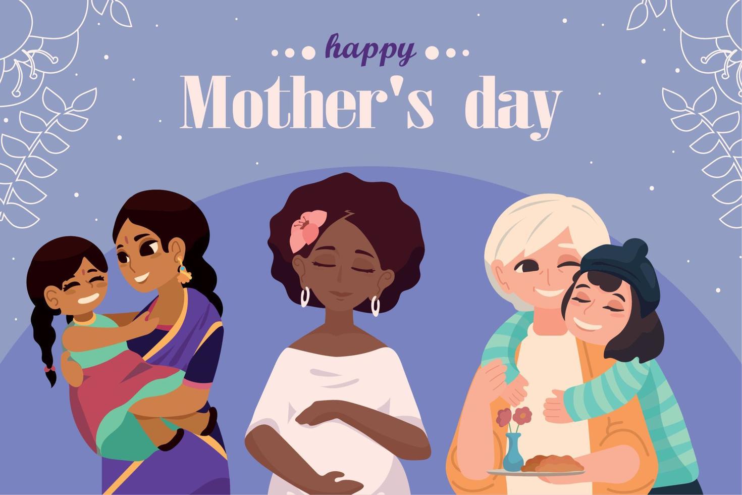 tarjeta de invitación feliz día de las madres vector