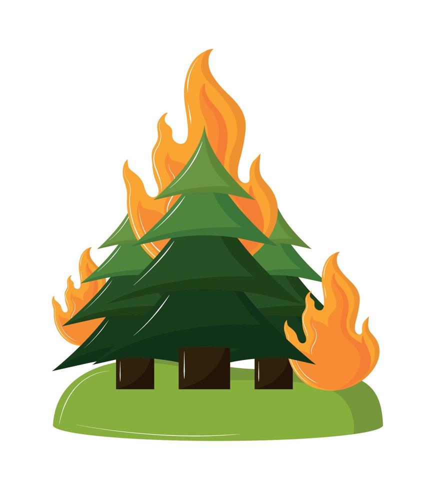 fire forest natural disaster vector