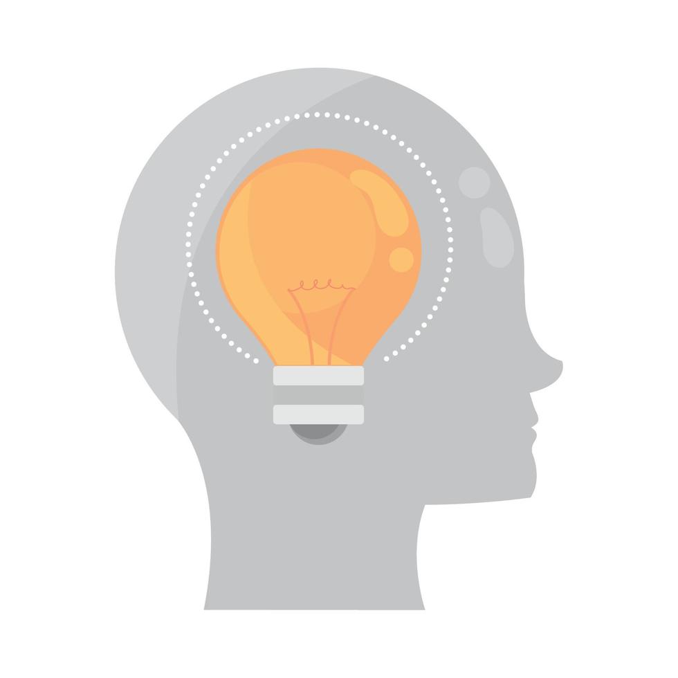 think head with bulb vector
