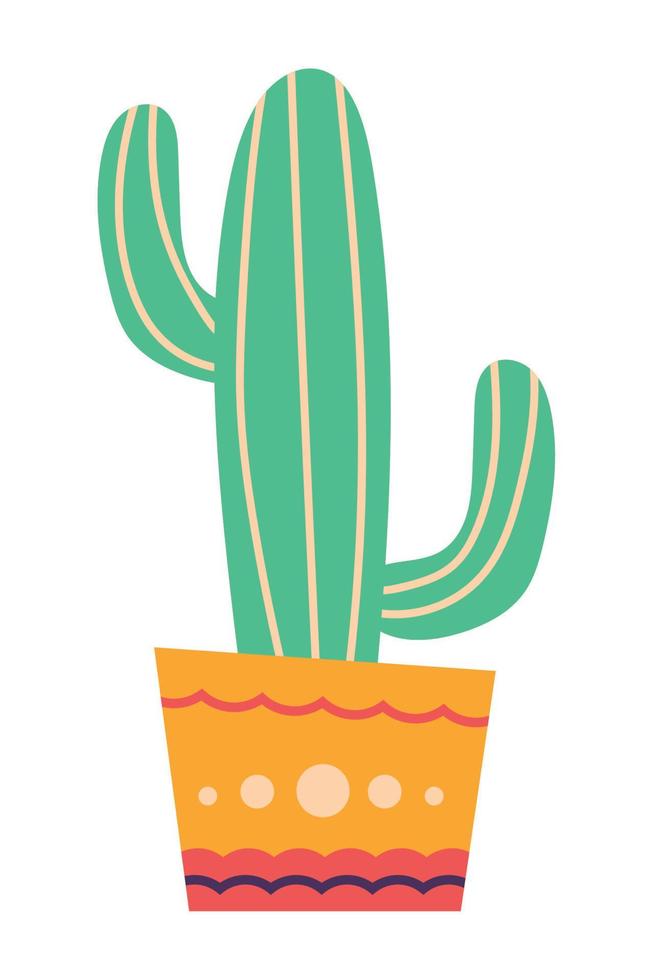 potted cactus decoration vector