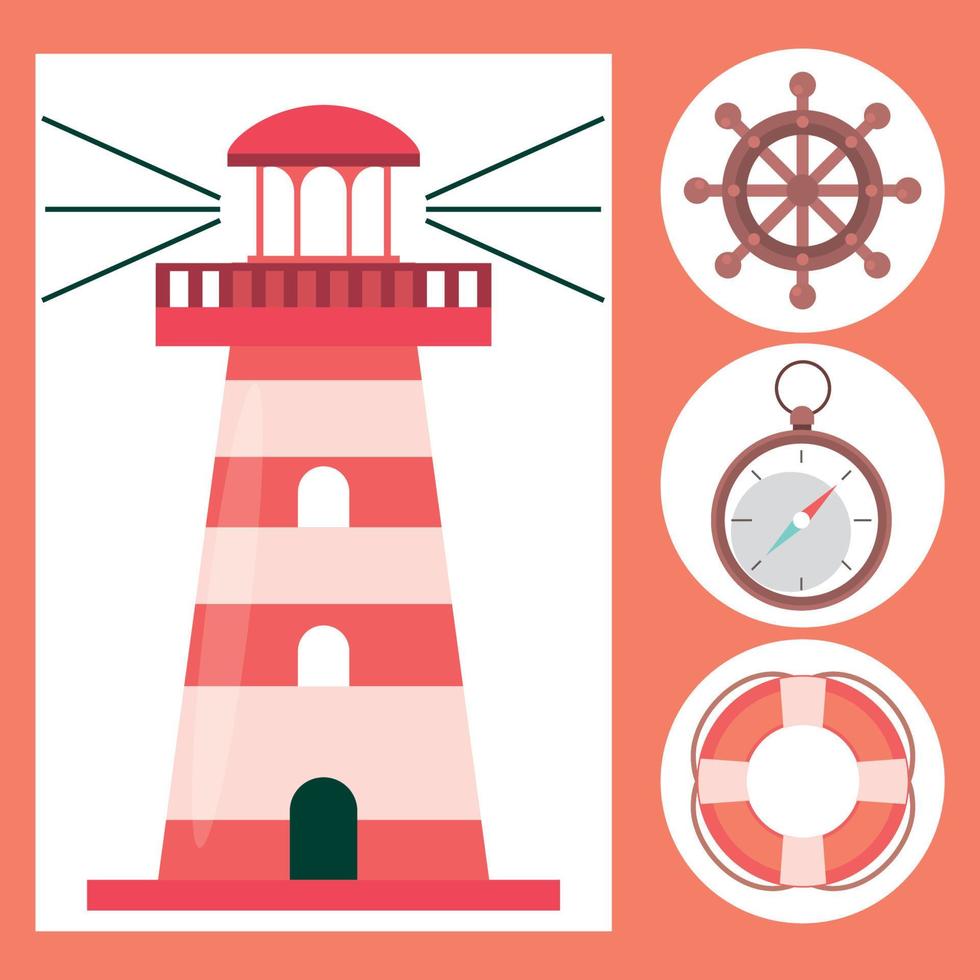 sailor nautical icons vector