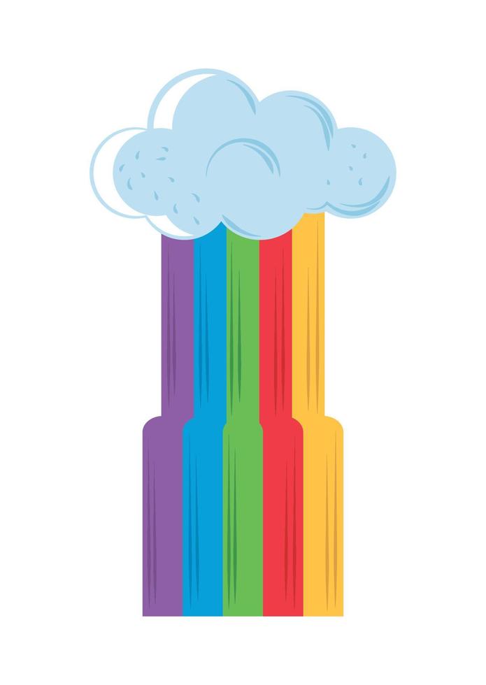 arcoiris y nube vector