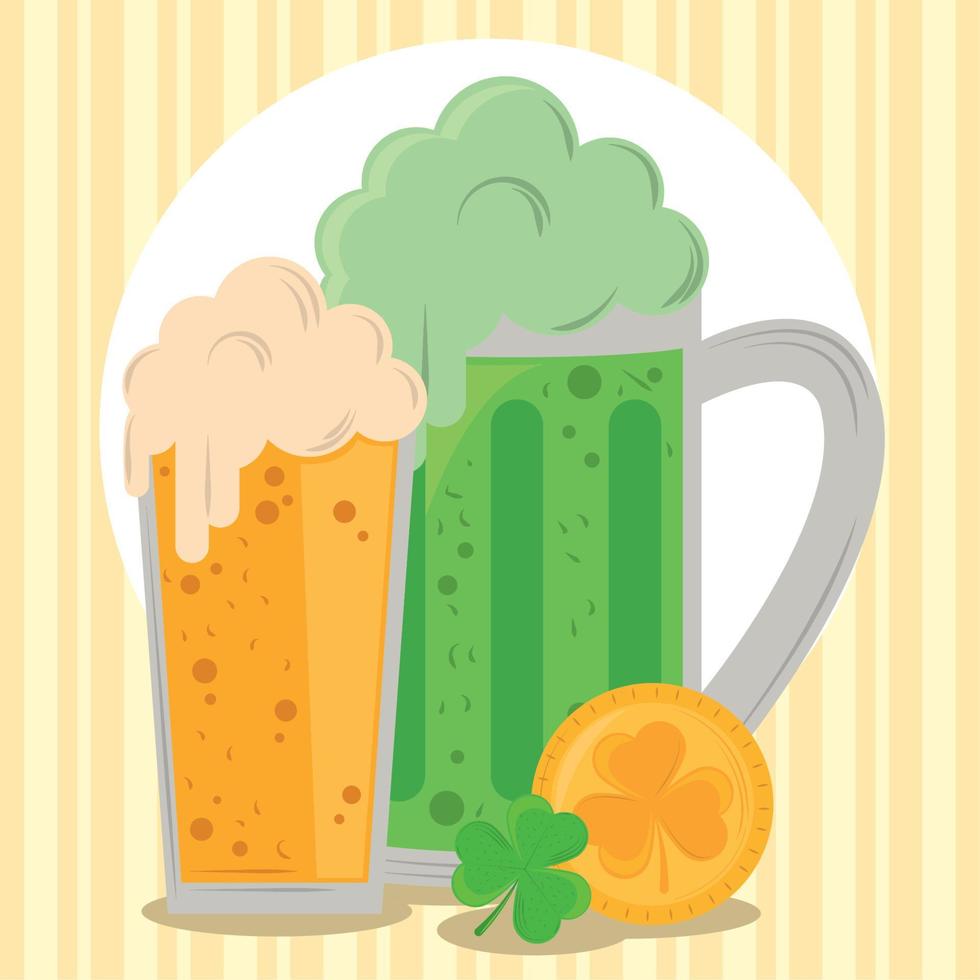 st patricks day beers vector