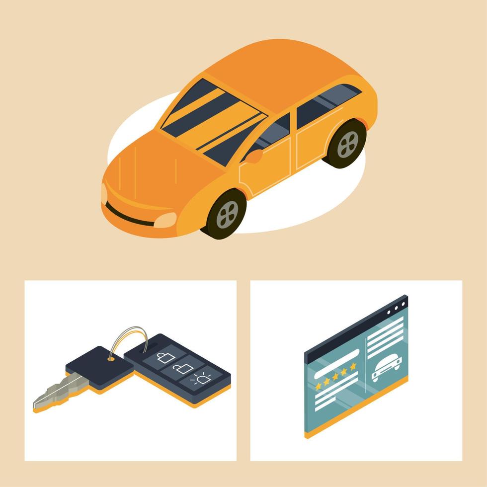 iconos de compra de autos vector