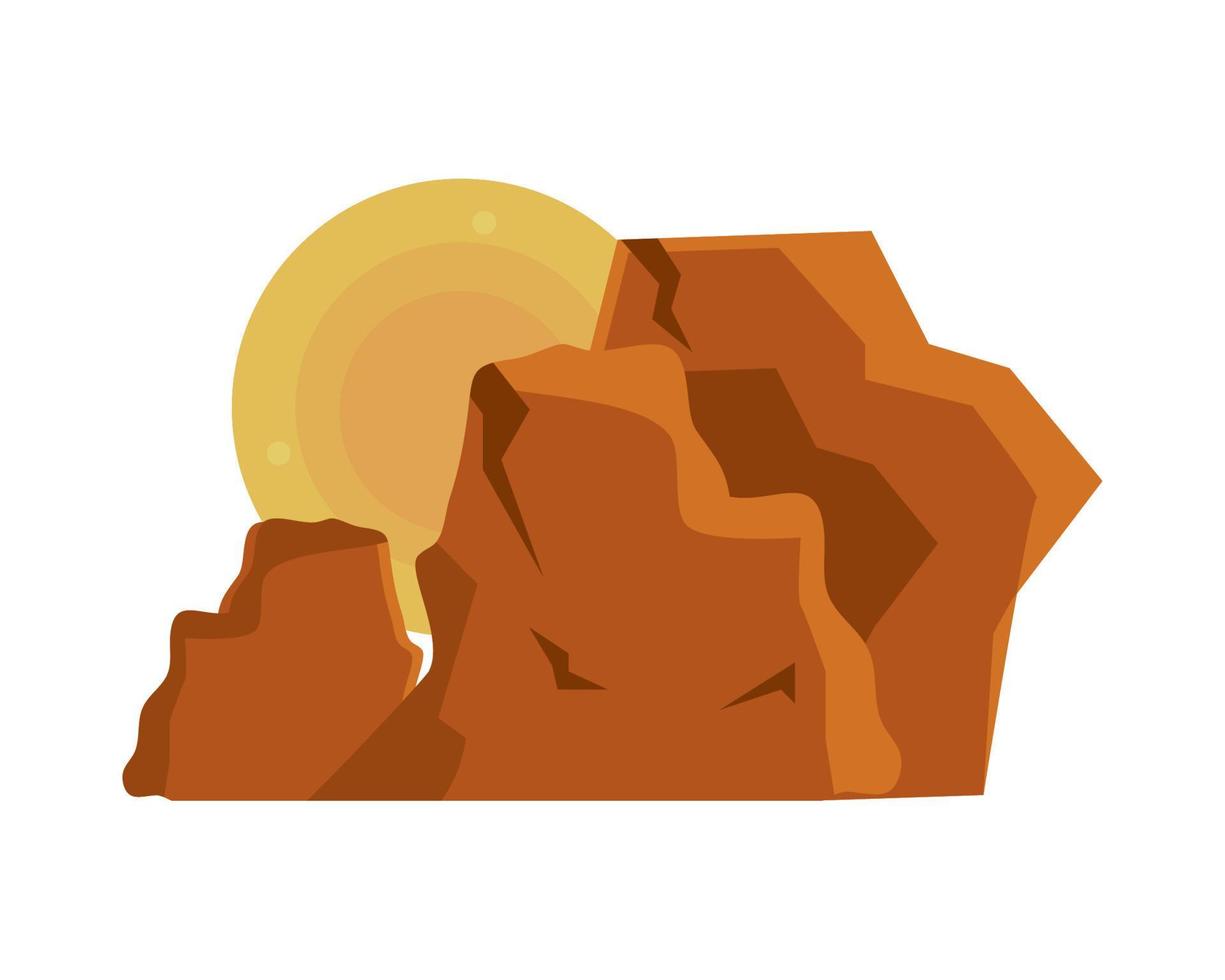 desert rocks and sun vector
