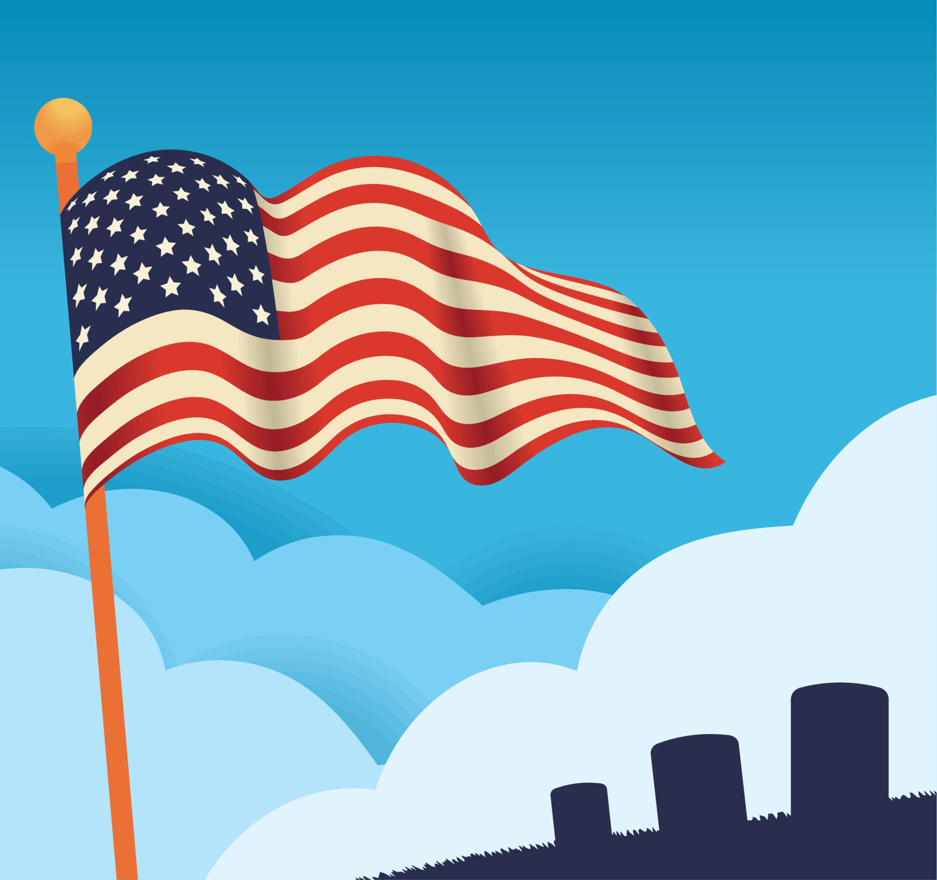 american flag, memorial day 10426462 Vector Art at Vecteezy