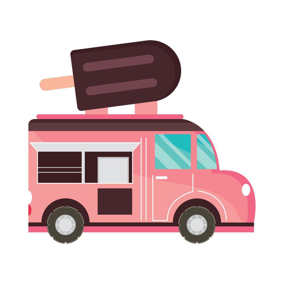 ice cream food truck vector