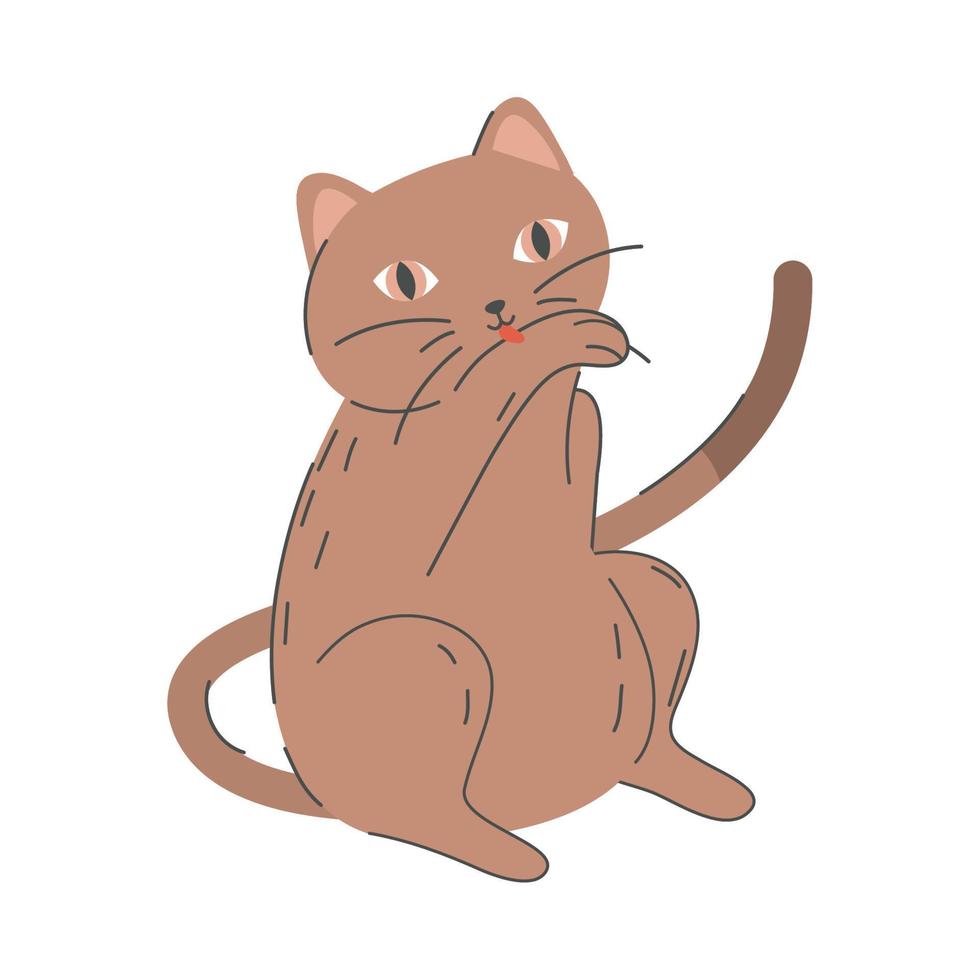 cat tongue out vector