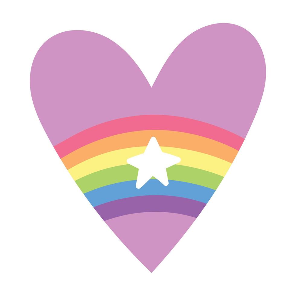 LGBTQ heart with rainbow vector