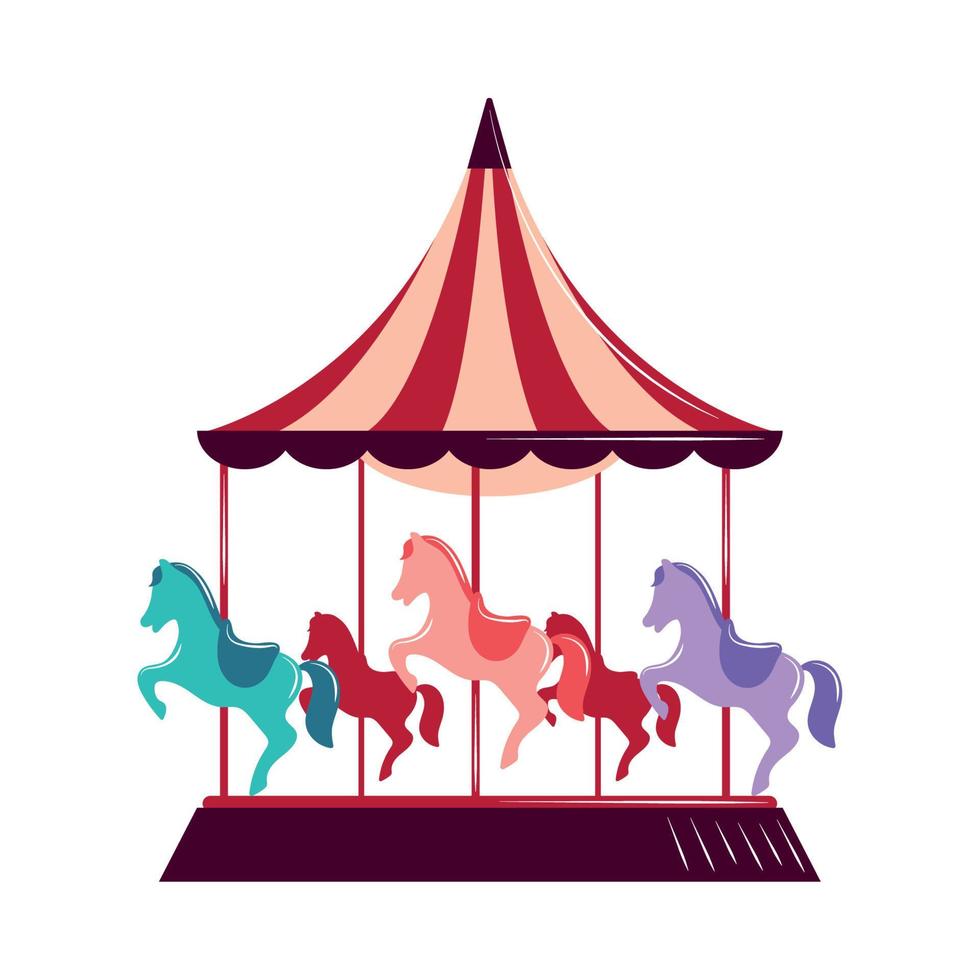 carnival carousel machine vector