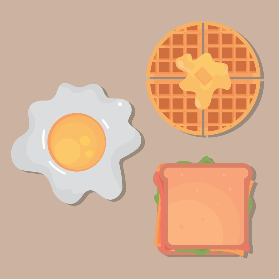 set breakfast food vector