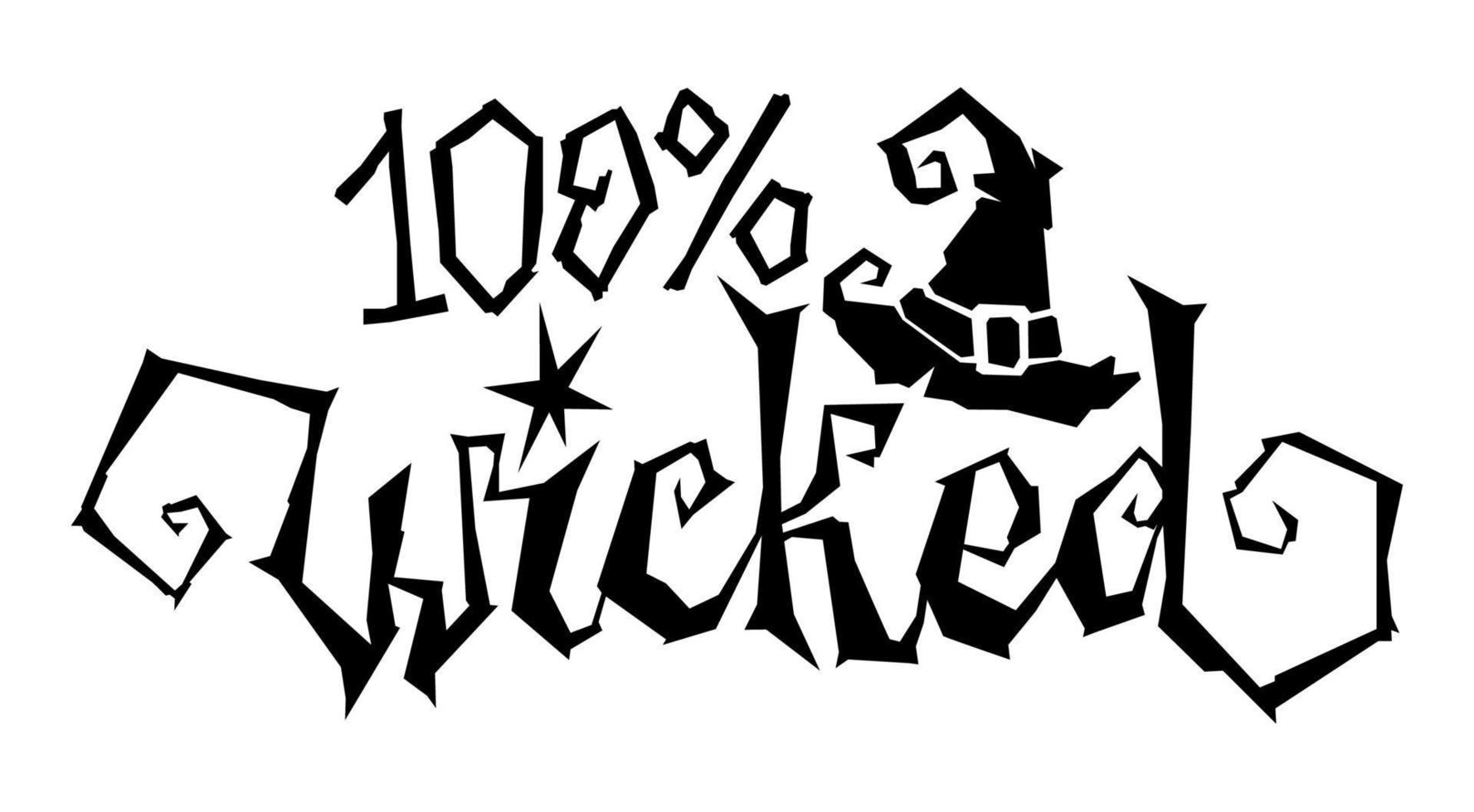 100 wicked halloween print for decoration design. vector