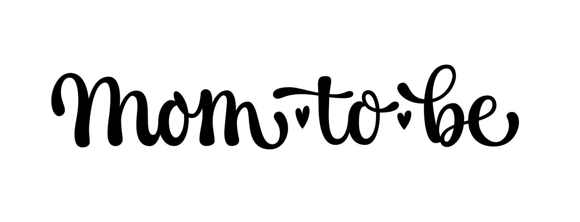 Letras vectoriales dibujadas a mano de la futura mamá. Frase corta estilo caligrafía. vector