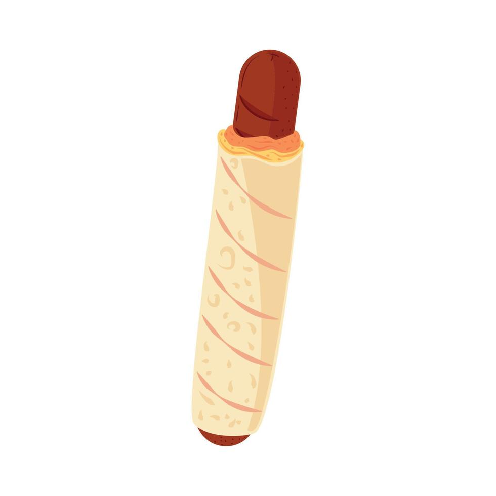 wrapped sausage icon vector