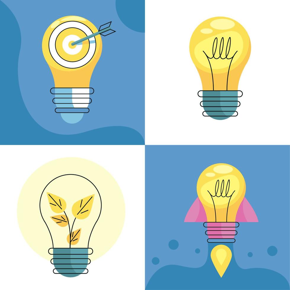 light bulbs set vector