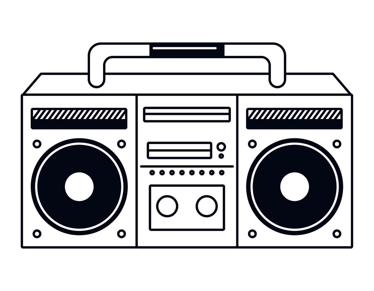 boombox music player line vector