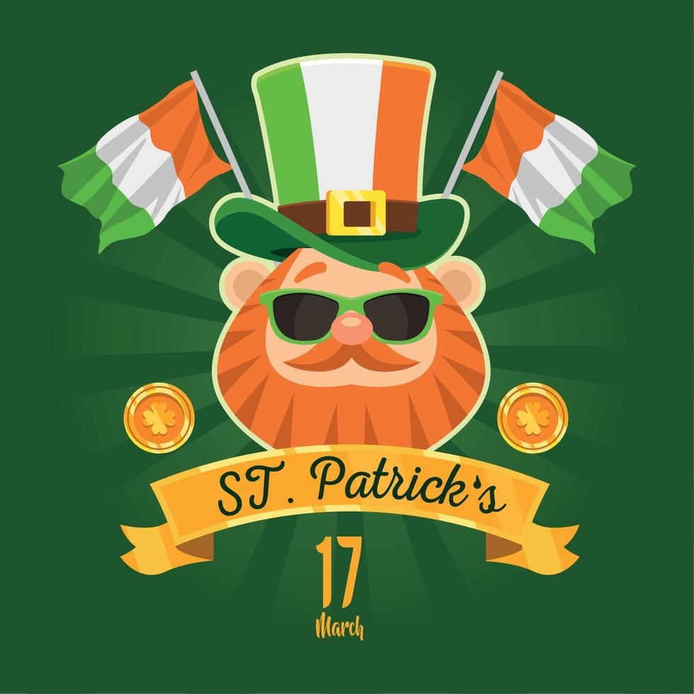 saint patricks leprechaun head vector