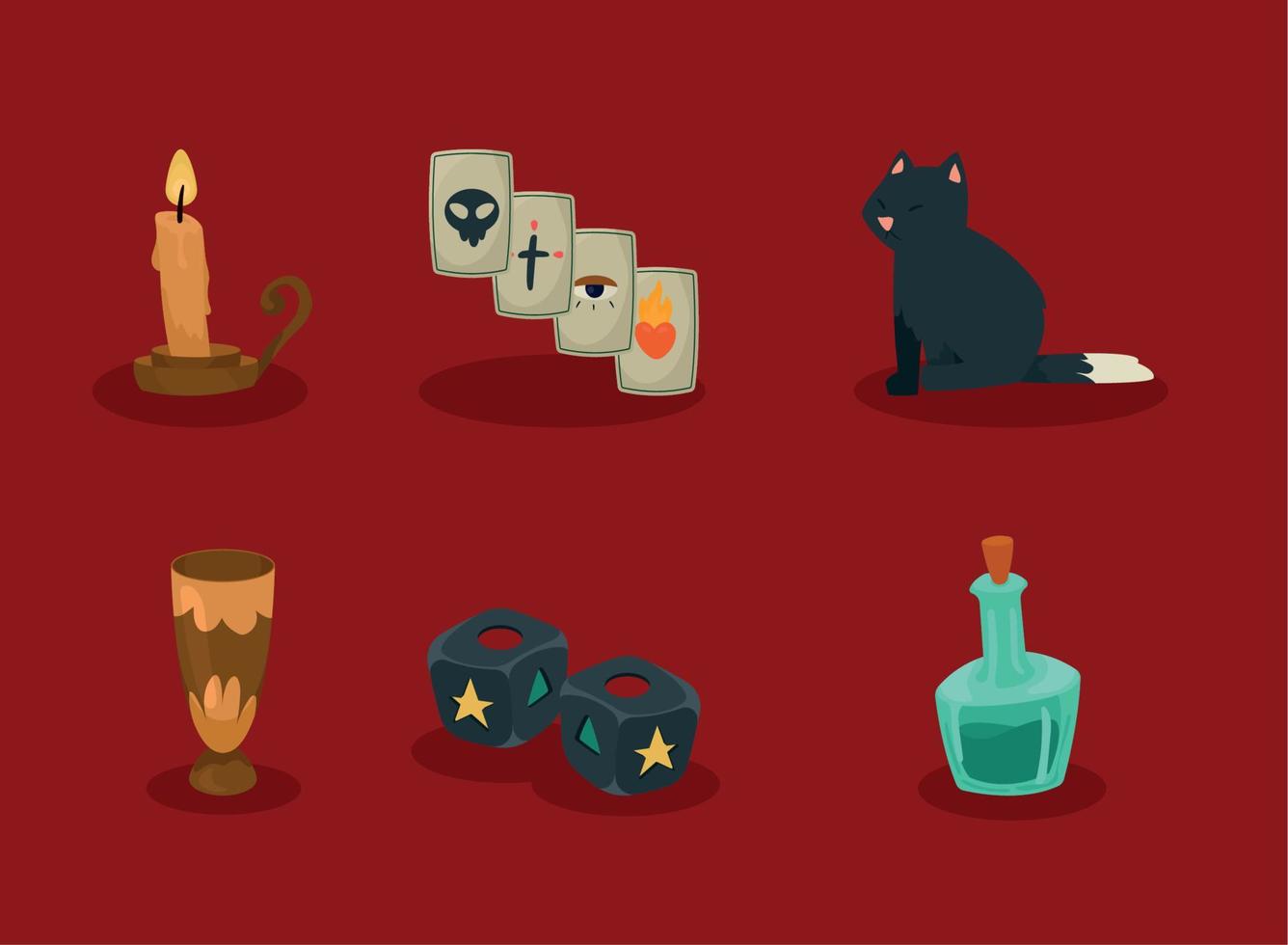 six fortune teller vector