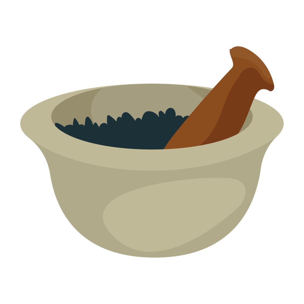 wooden grinder and bowl vector