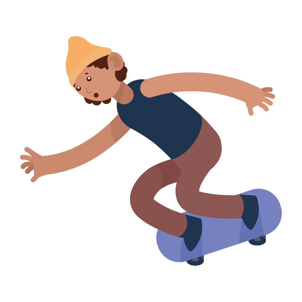 skater boy wearing wool hat vector