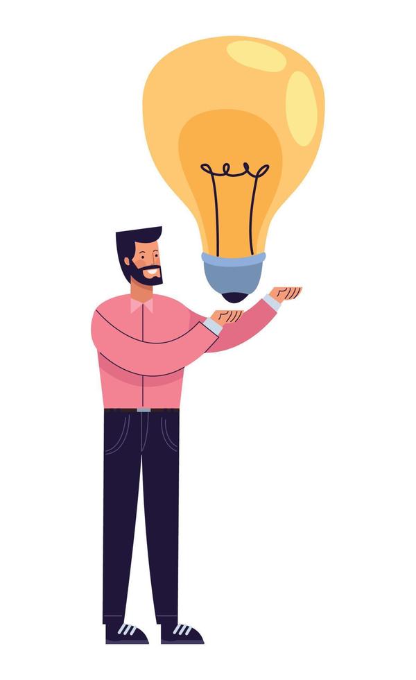 businessman with bulb vector