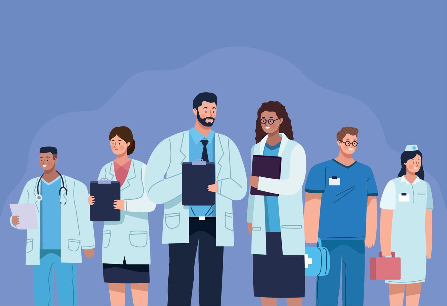 doctors staff workers vector