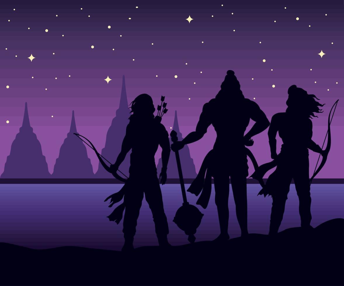 rama lords and ravana dussehra vector