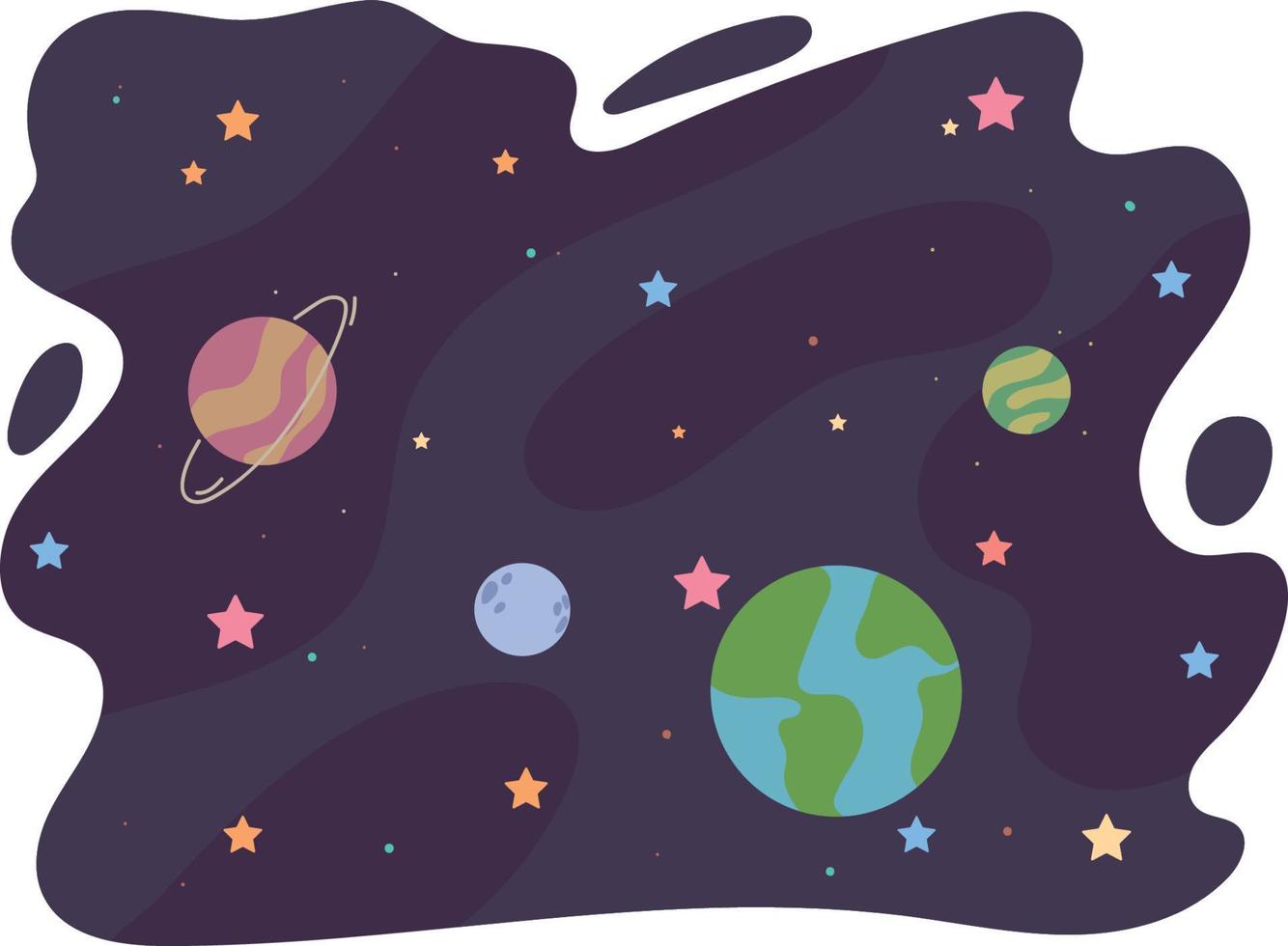 espacio galaxia planetas vector