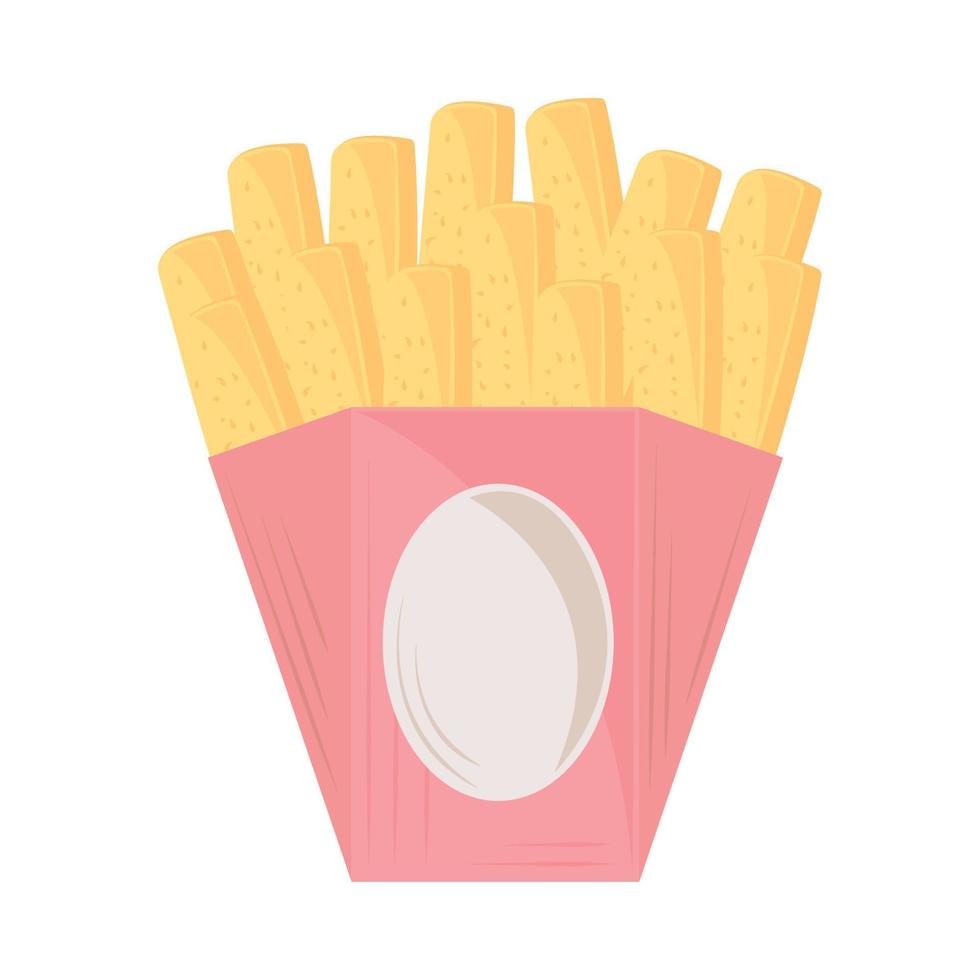 french fries fast food vector