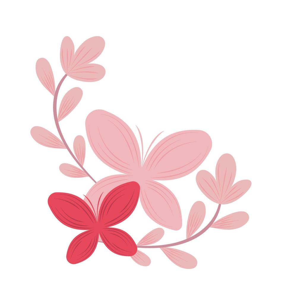 nature butterflies and leaves vector