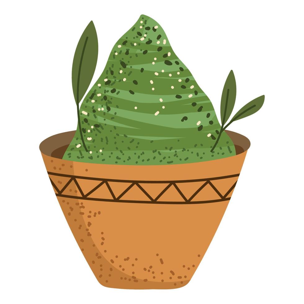 polvo de matcha en un tazón vector