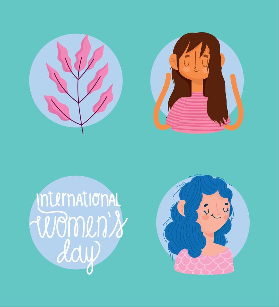 set of international womens day vector