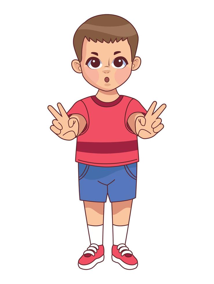 little boy peace and love vector