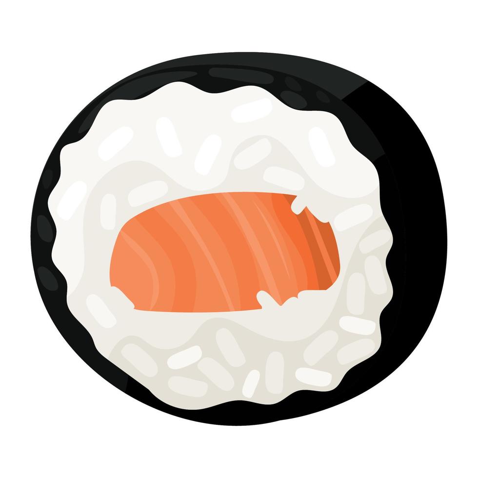 sushi roll japanese food vector