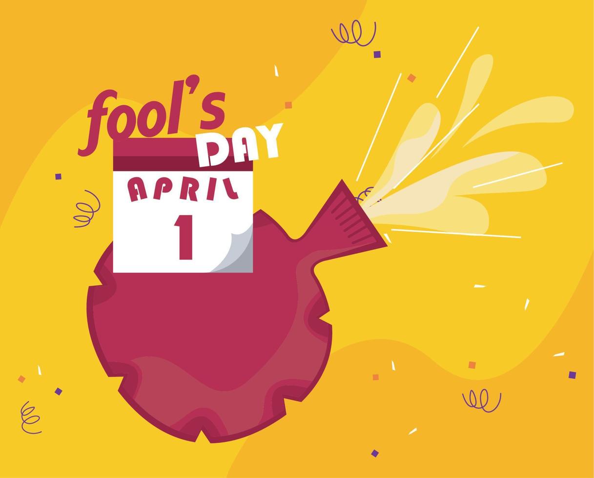 april fools day postcard vector