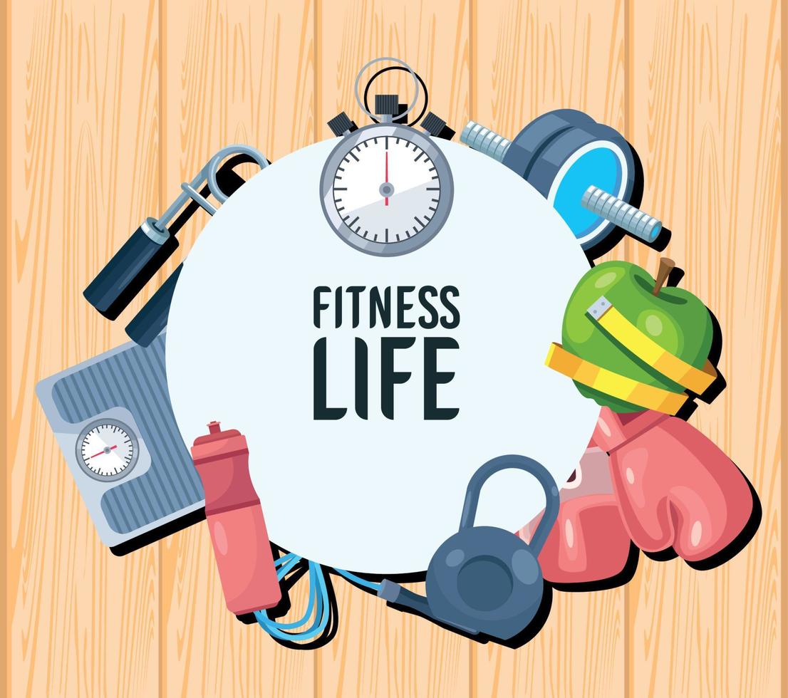 fitness life icons vector