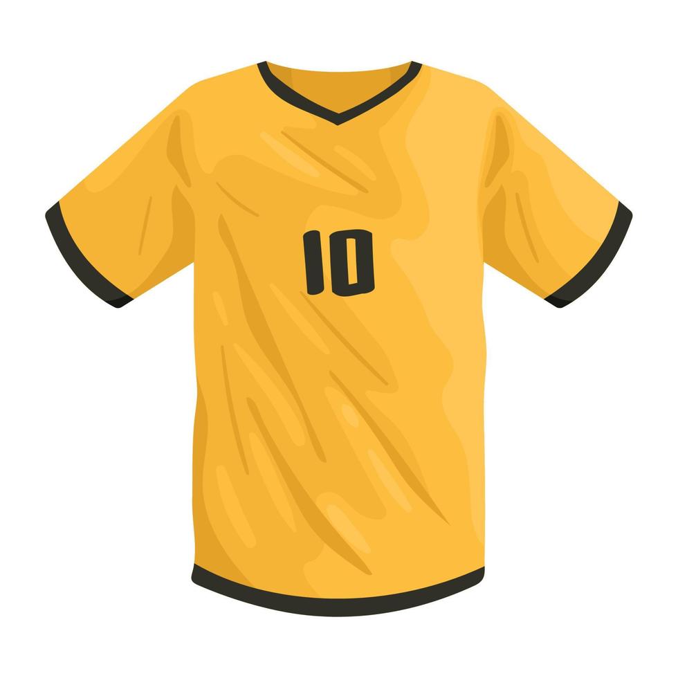 yellow soccer uniform shirt vector