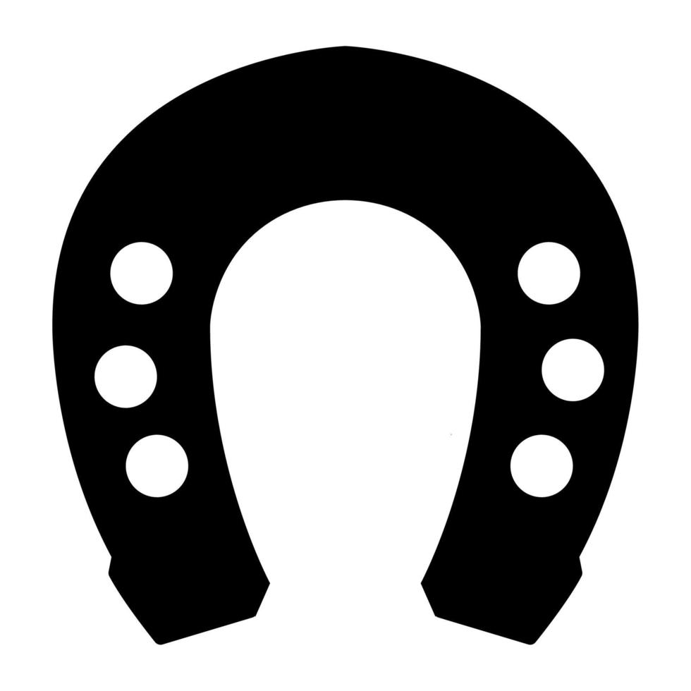 horseshoe black silhouette style vector