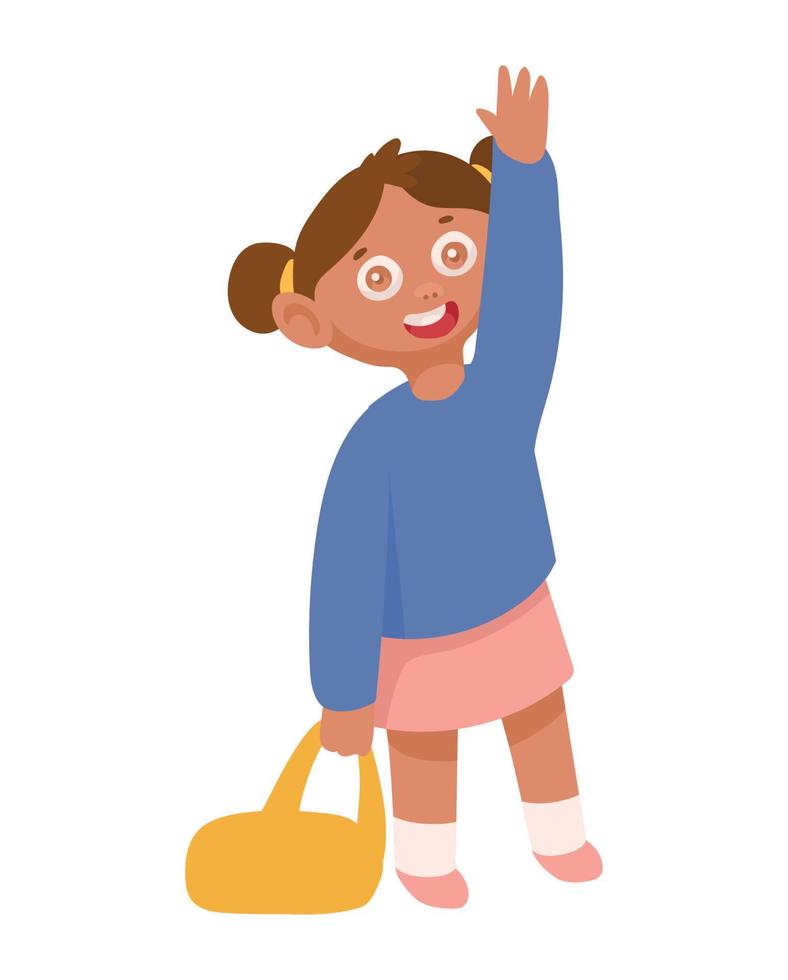 student girl with schoolbag vector