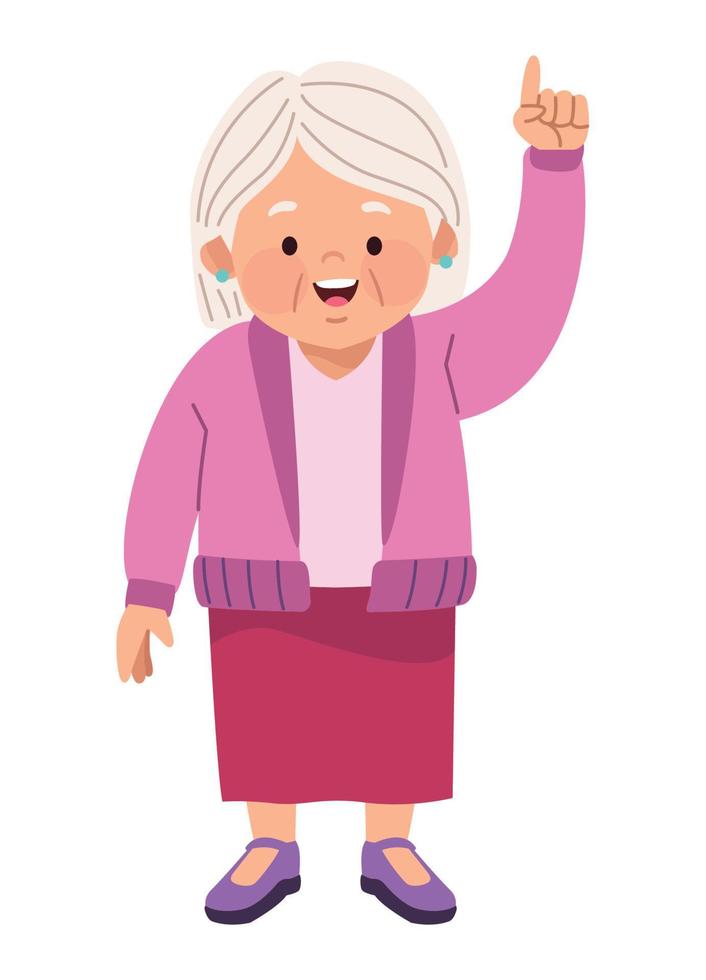 happy old woman vector