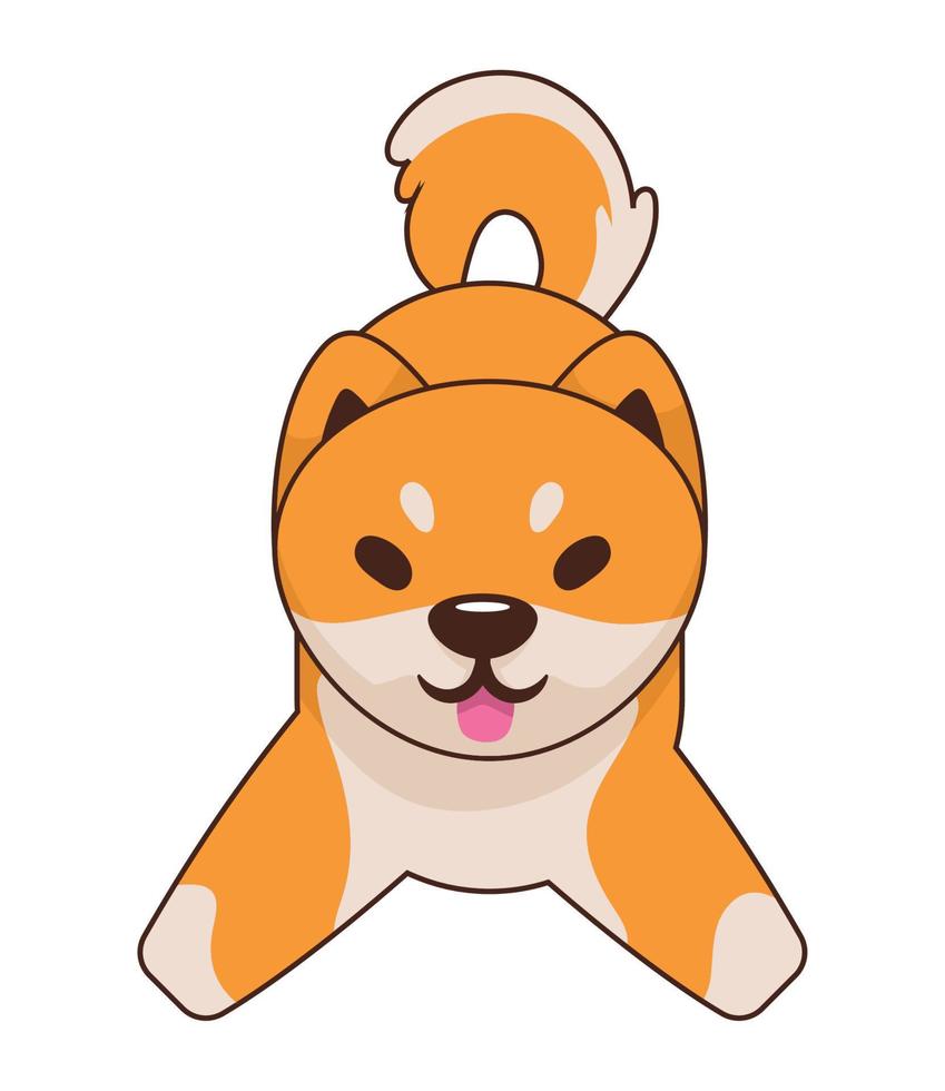 happy shiba inu character vector