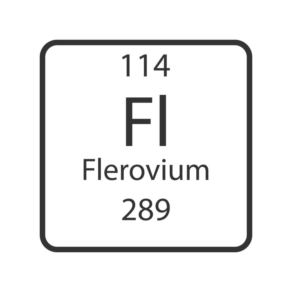 Flerovium symbol. Chemical element of the periodic table. Vector illustration.